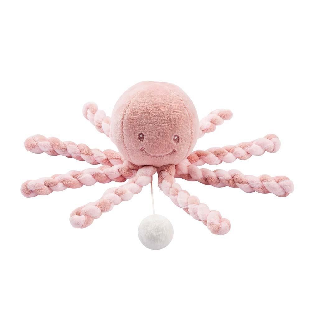 Nattou - Lapidou - Octopus muziektrekker oude roze/ licht roze
