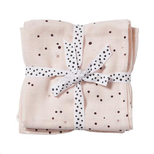 Done by Deer - Burp cloth 2-pack, dreamy dots, powder