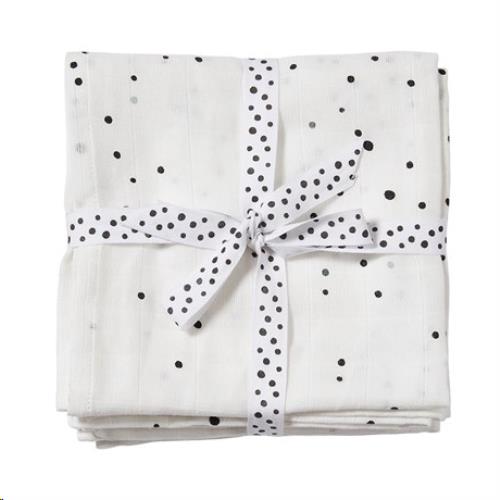 Done by Deer - Burp cloth 2-pack, dreamy dots, white