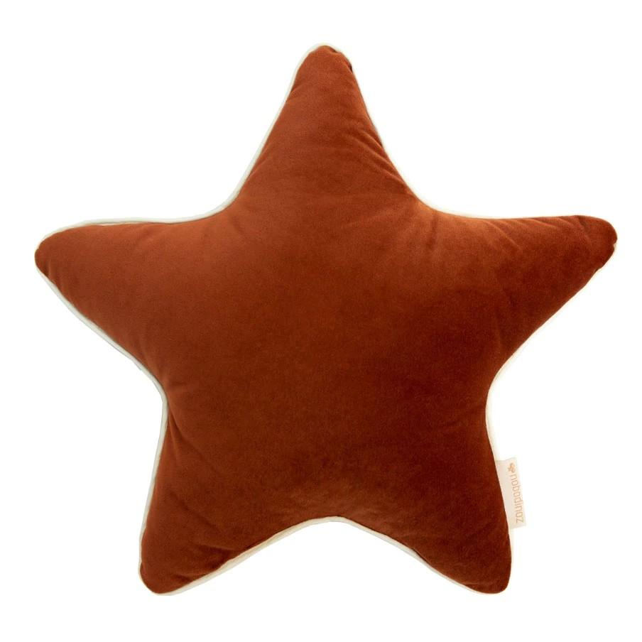 Nobodinoz - Aristote star velvet kussen wild brown